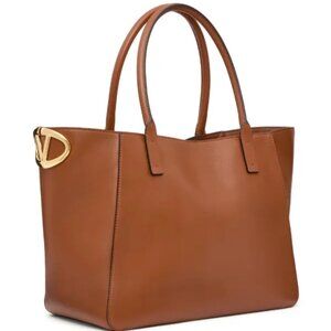 Valentino Garavani VLOGO Side V Logo Leather Tote Shopping Shopper Bag